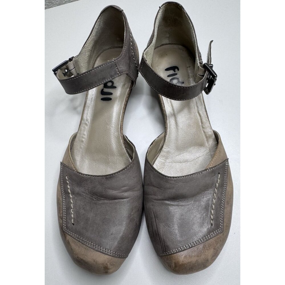 Fidji Two Tone Leather Mary Jane Shoes Size 39 EU 8 US - Picture 13 of 16